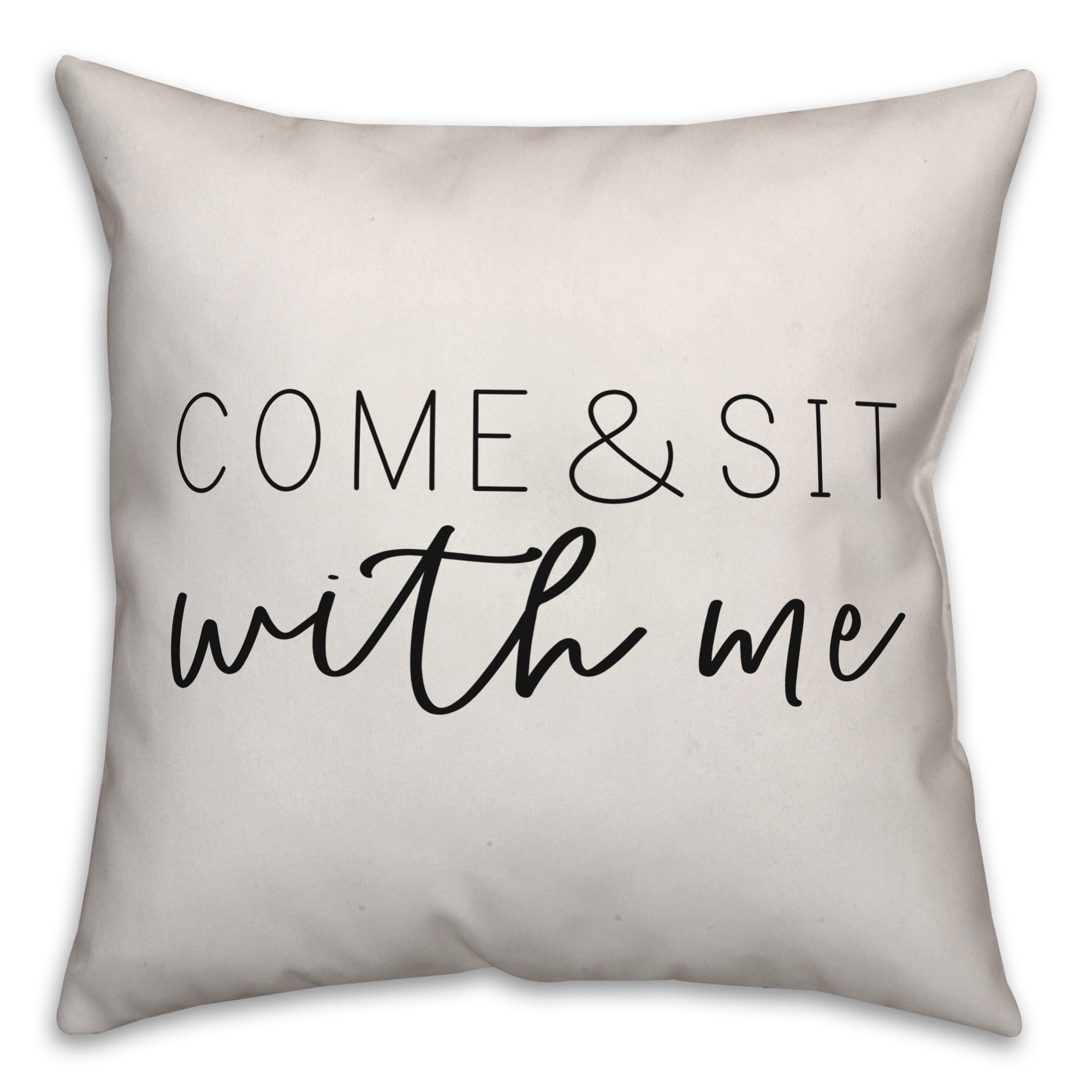 Creative Products Come and Sit With Me White and Black 16x16 Indoor / Outdoor Pillow