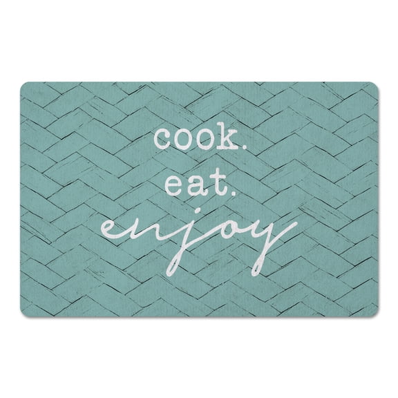 Creative Products Cook Eat Enjoy Teal 18 x 27 Floor Mat