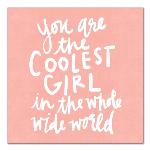 Creative Products Coolest Girl in the World 20x20 Canvas Wall Art