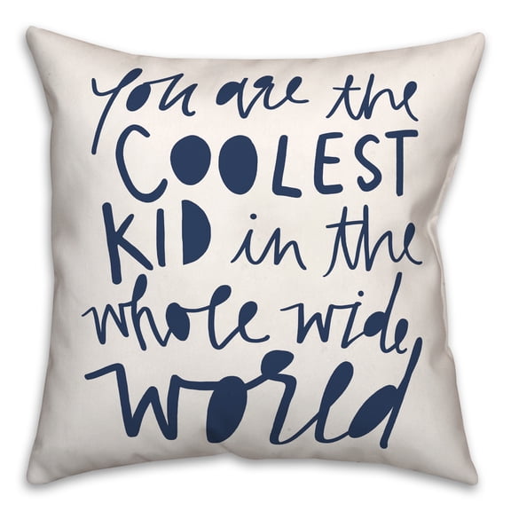 Creative Products Coolest Kid Blue Text 16 x 16 Spun Poly Pillow