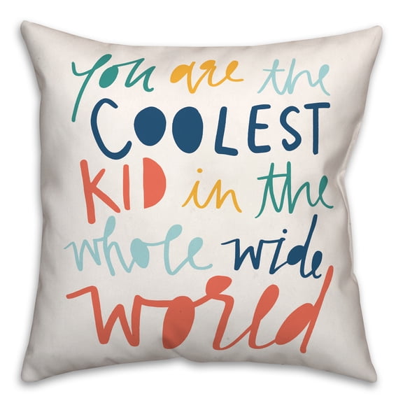 Creative Products Coolest Kid Rainbow Text 16 x 16 Spun Poly Pillow