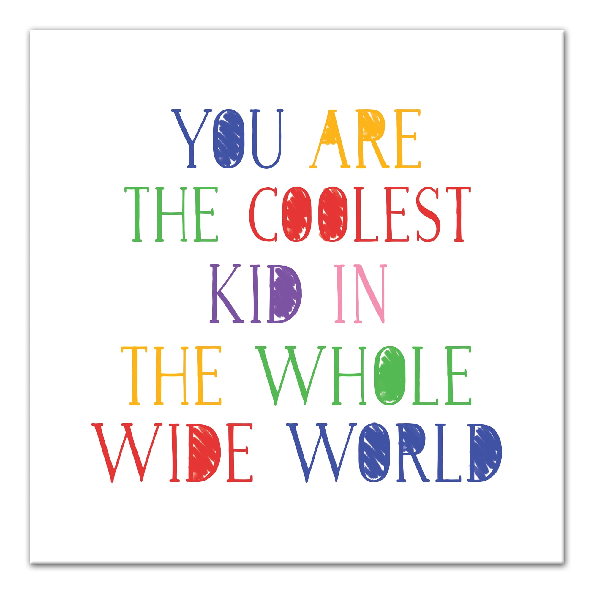 Colorful Inspirational Kids Canvas Wall Art 30x30