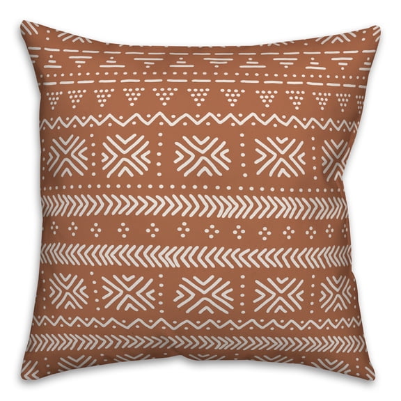 Creative Products Copper Tribal Pattern 18x18 Spun Poly Pillow