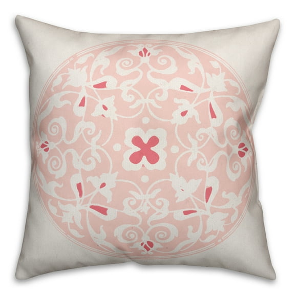 Creative Products Coral Moroccan Circle 18x18 Throw Pillow