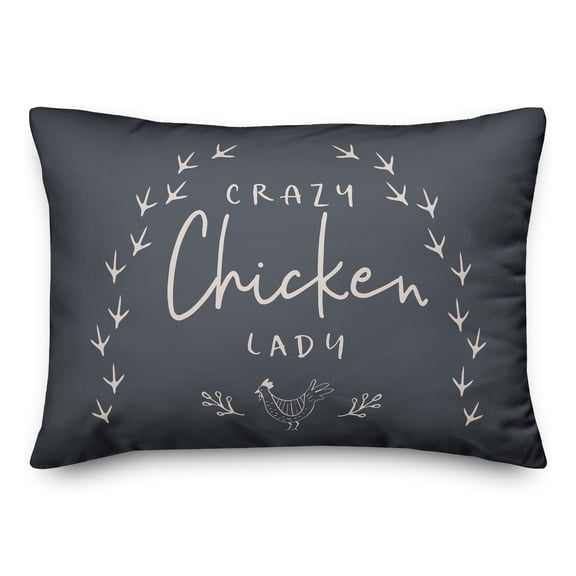 Creative Products Crazy Chicken Lady 20 x 14 Spun Poly Pillow