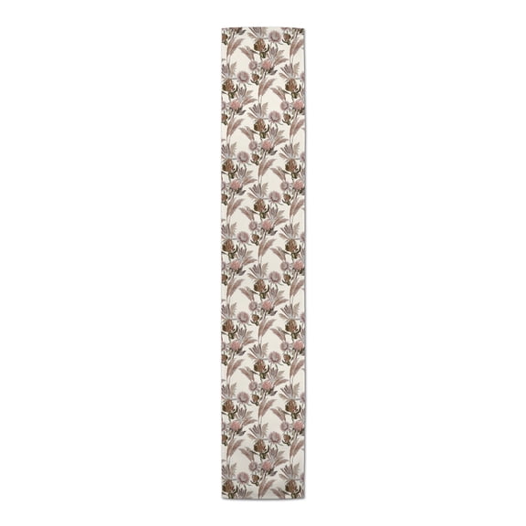 Creative Products Cream Protea Blooms 16 x 72 Cotton Twill Table Runner