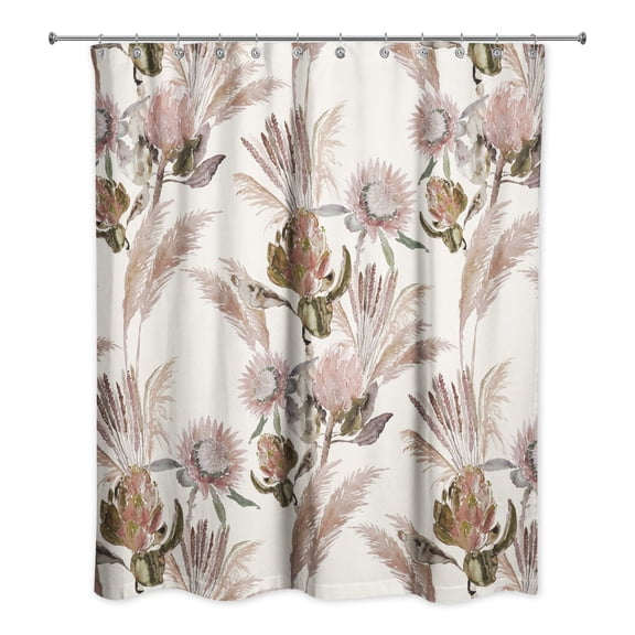 Creative Products Cream Protea Blooms 71x74 Shower Curtain
