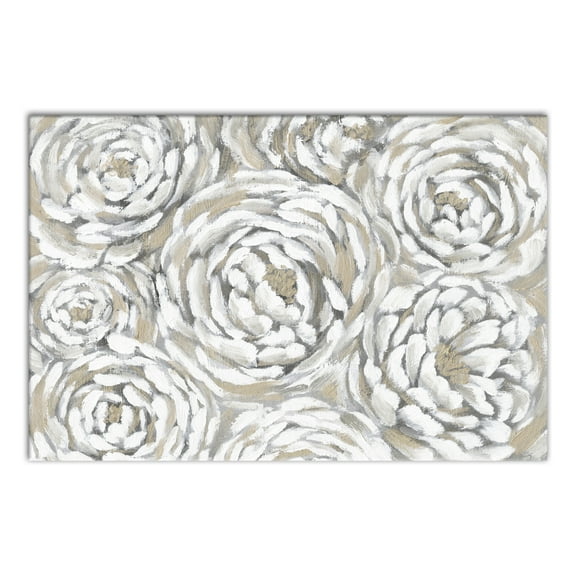 Creative Products Cream and Gray Floral 30 x 20 Canvas Wall Art