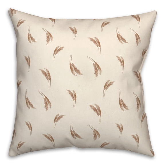 Creative Products Cream and Rust Feather Grass 18 x 18 Spun Poly Pillow