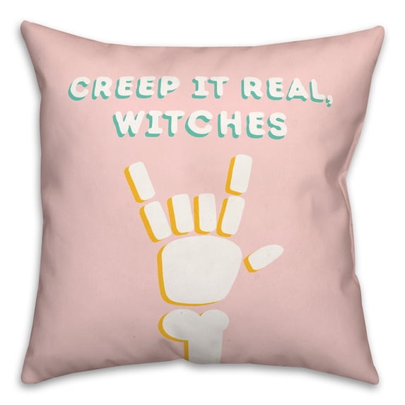 Creative Products Creep It Real Witches 18 x 18 Spun Poly Pillow