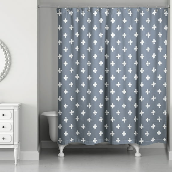 Creative Products Crosses Slate 71 x 74 Shower Curtain