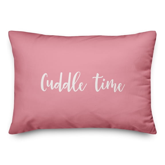 Creative Products Cuddle Time in White on Pink 14x20 Spun Poly Pillow