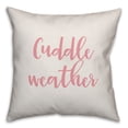 thumbnail image 1 of Creative Products Cuddle Weather in Pink Text on White 16x16 Spun Poly Pillow, 1 of 2