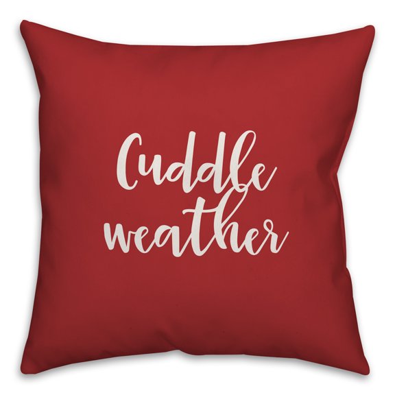 Creative Products Cuddle Weather in Red 18x18 Spun Poly Pillow