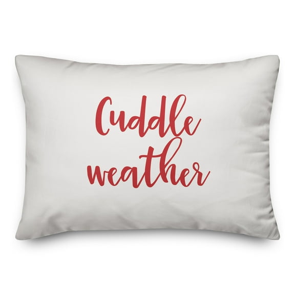 Creative Products Cuddle Weather in Red on White 14x20 Spun Poly Pillow