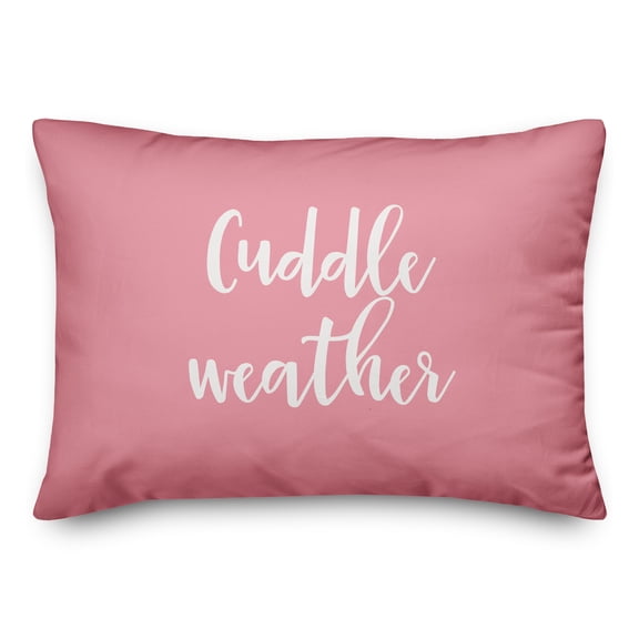 Creative Products Cuddle Weather in White on Pink 14x20 Spun Poly Pillow