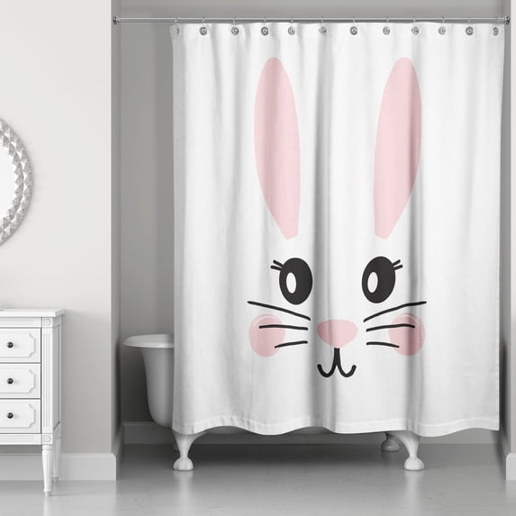 Creative Products Cute Bunny Face 71x74 Shower Curtain