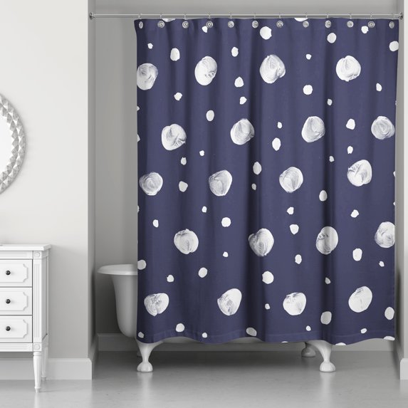 Creative Products Cute Dots Navy 71 x 74 Shower Curtain