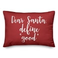 thumbnail image 1 of Creative Products Daear Santa, Define Good in Red 14x20 Spun Poly Pillow, 1 of 2