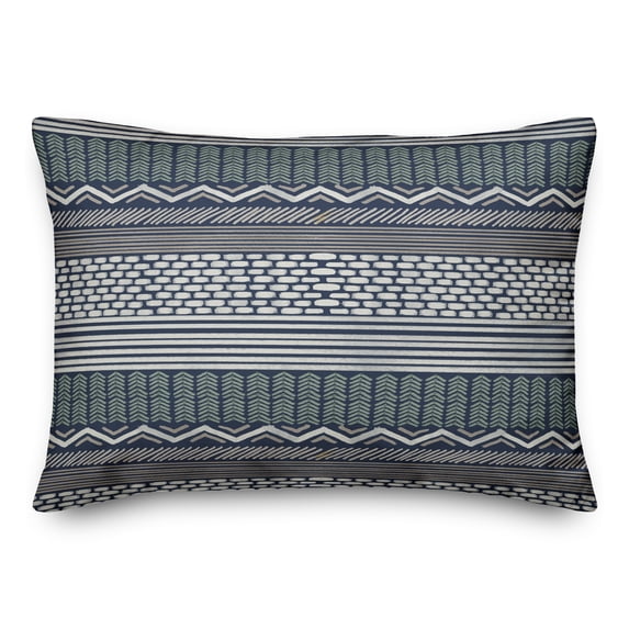 Creative Products Dark Blue Boho Pattern 14x20 Indoor / Outdoor Pillow