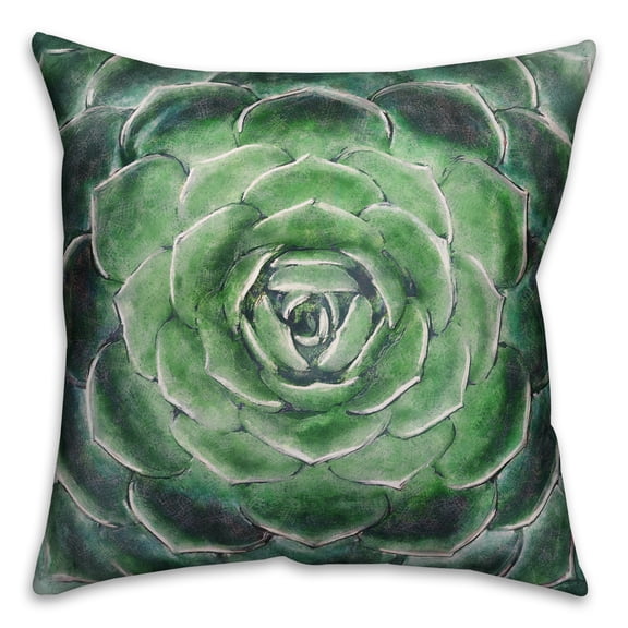 Creative Products Dark Emerald Succulent 18x18 Spun Poly Pillow