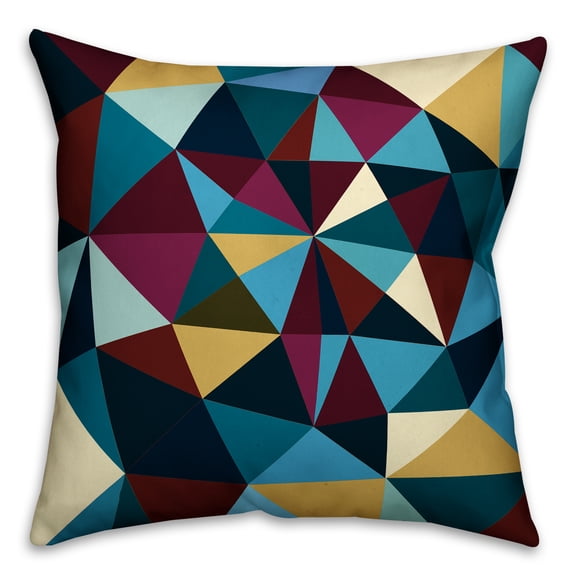 Creative Products Dark Geometric Vector Pattern 18x18 Spun Poly Pillow