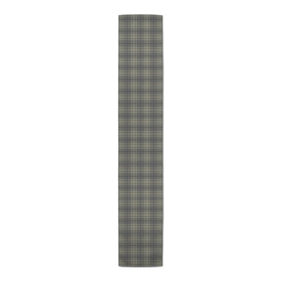 Creative Products Dark Gray Plaid 16x90 Cotton Twill Table Runner