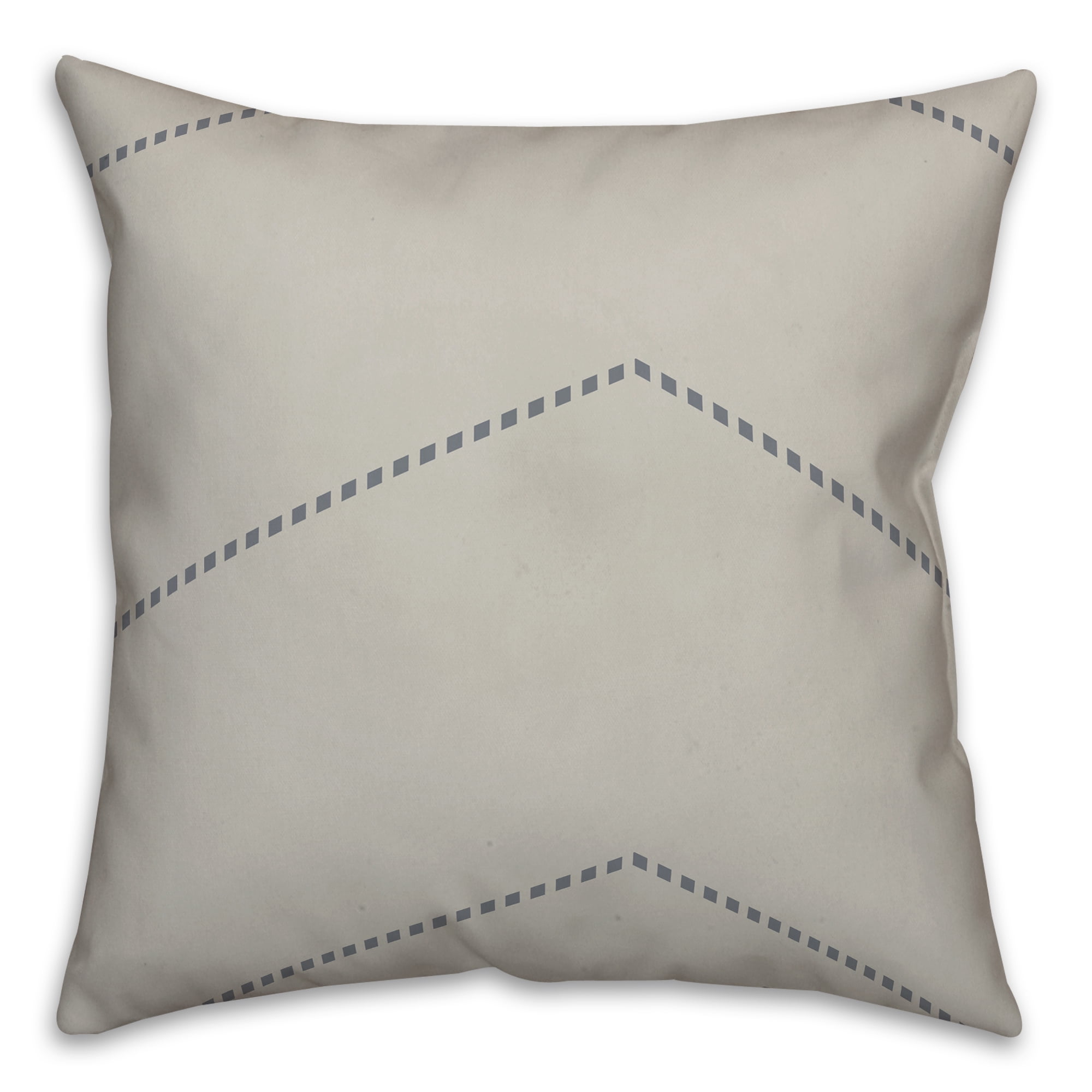 Beige and Gray Chevron 18" Square Spun Polyester Pillow