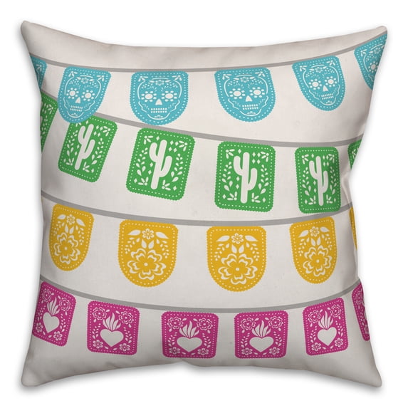 Creative Products Day of the Dead Pendants - White 18x18 Spun Poly Pillow