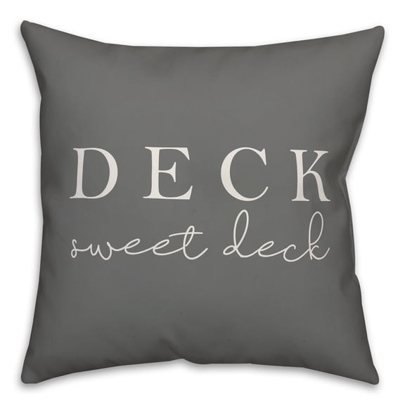 Creative Products Deck Sweet Deck Grey and White 16x16 Indoor / Outdoor Pillow