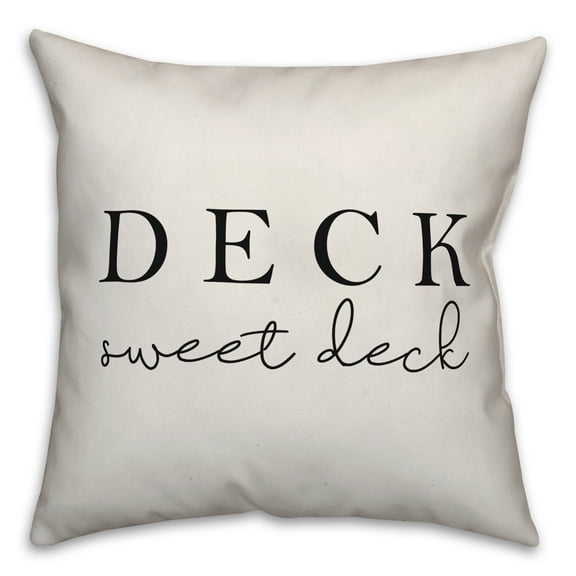Creative Products Deck Sweet Deck White and Black 18x18 Indoor / Outdoor Pillow