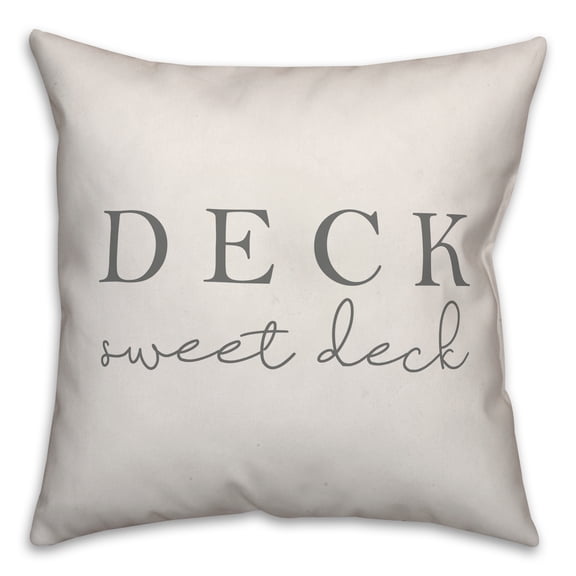 Creative Products Deck Sweet Deck White and Grey 16x16 Indoor / Outdoor Pillow