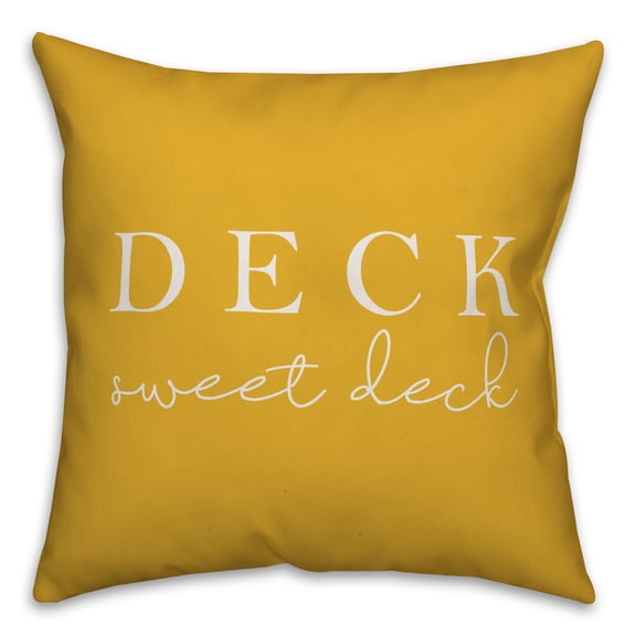 Creative Products Deck Sweet Deck Yellow 16x16 Indoor / Outdoor Pillow