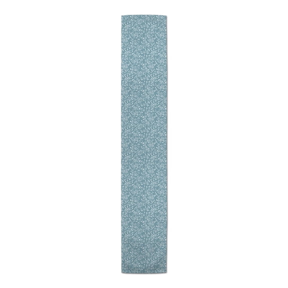 Creative Products Delicate Floral Pattern Sky Blue 16x72 Poly Twill Table Runner