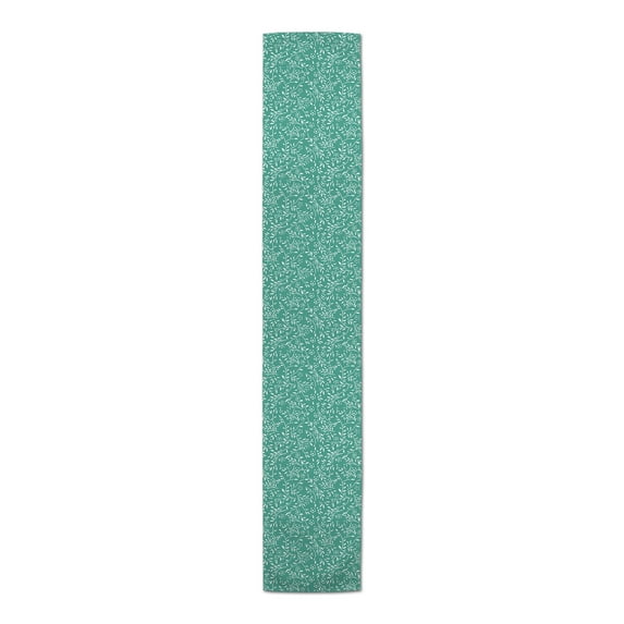 Creative Products Delicate Floral Pattern Teal 16x90 Poly Twill Table Runner