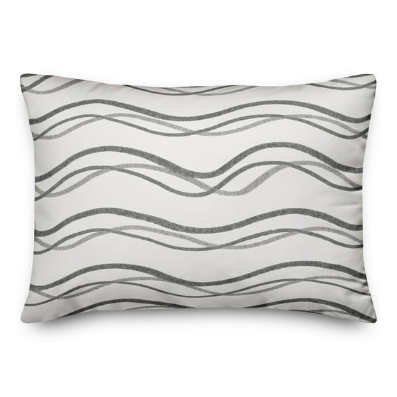 Creative Products Delicate Gray Squiggles 20 x 14 Indoor / Outdoor Pillow