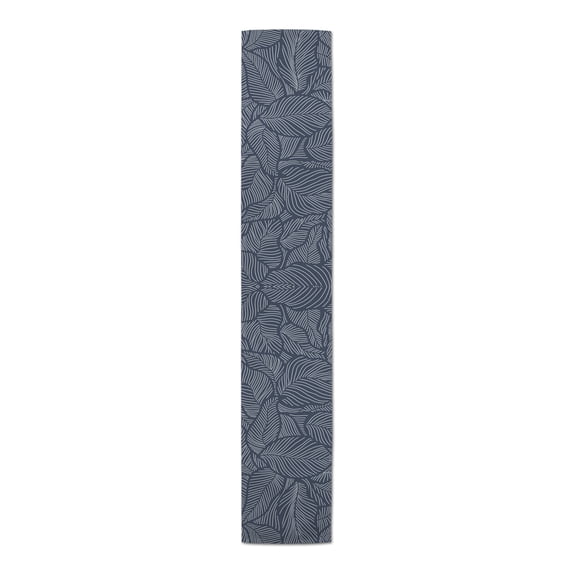 Creative Products Dense Leaves Blue 4 16 x 72 Poly Twill Table Runner