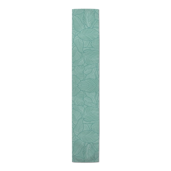 Creative Products Dense Leaves Teal 4 16 x 72 Poly Twill Table Runner