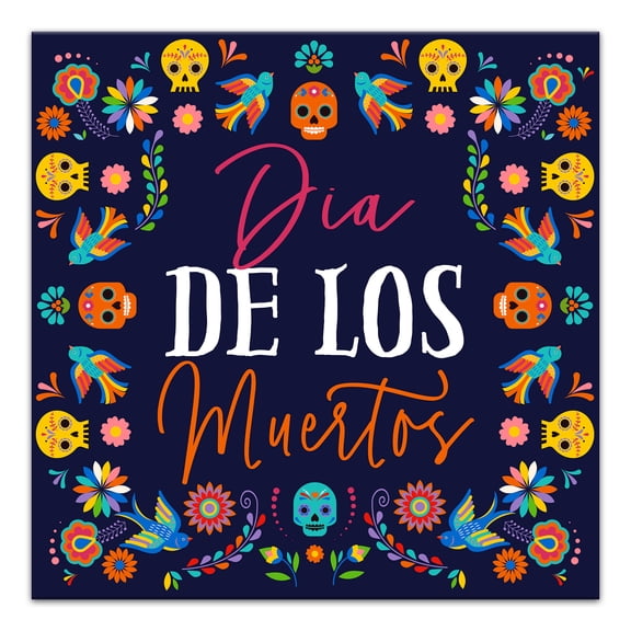 Creative Products Dia De Los Muertos Skull Border 16 x 16 Canvas Wall Art