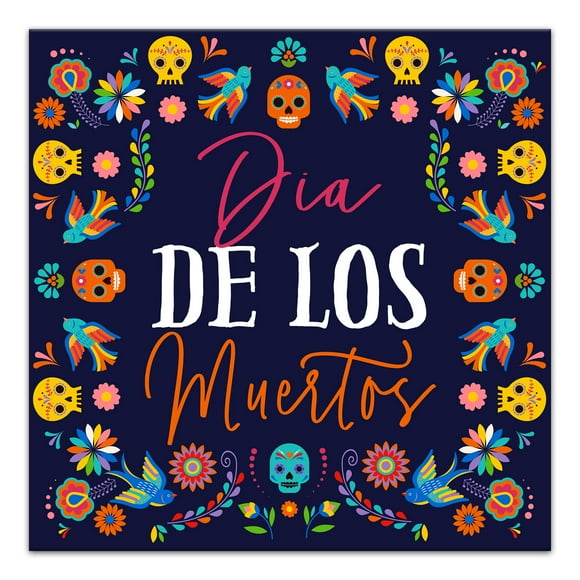 Creative Products Dia De Los Muertos Skull Border 16 x 16 Canvas Wall Art