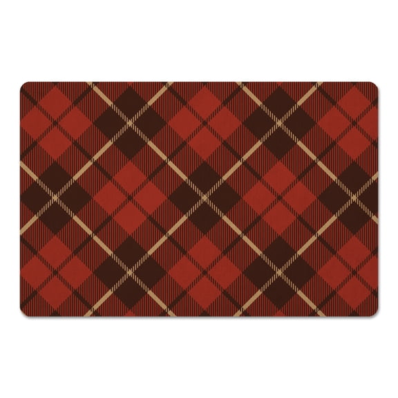 Creative Products Diagonal Plaid Brown 27x18 Floor Mat