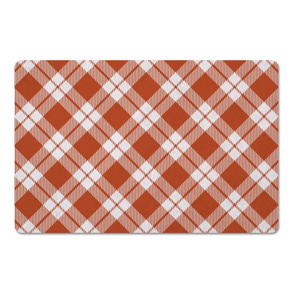 Creative Products Diagonal Plaid Orange 27x18 Floor Mat