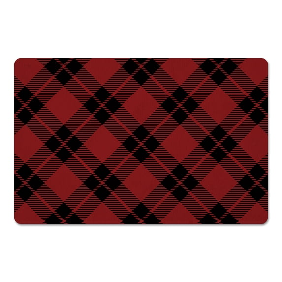 Creative Products Diagonal Plaid Red 27x18 Floor Mat