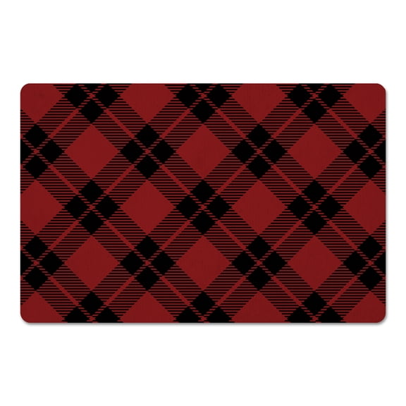 Creative Products Diagonal Plaid Red 27x18 Floor Mat