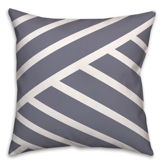 Creative Products Diagonal Stripes Blue 16 x 16 Indoor / Outdoor Pillow