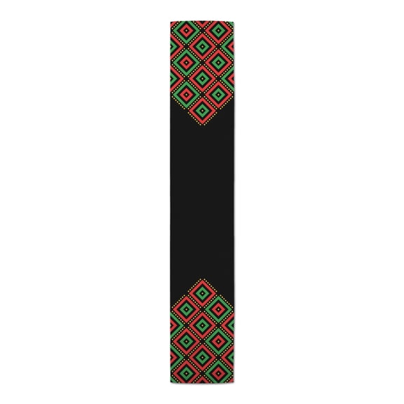 Creative Products Diamond Kwanzaa Pattern 2 16 x 72 Poly Twill Table Runner