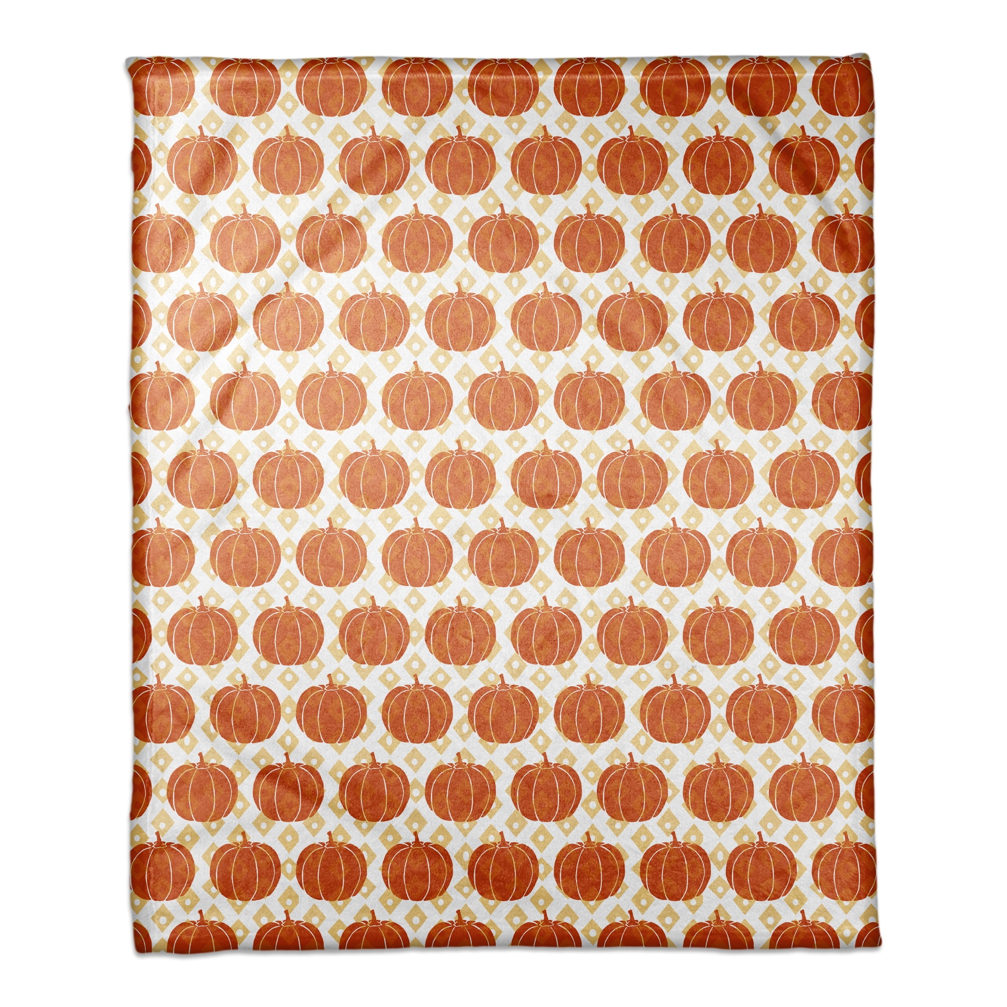 Pumpkin Pattern Orange Coral Fleece Throw Blanket 50x60
