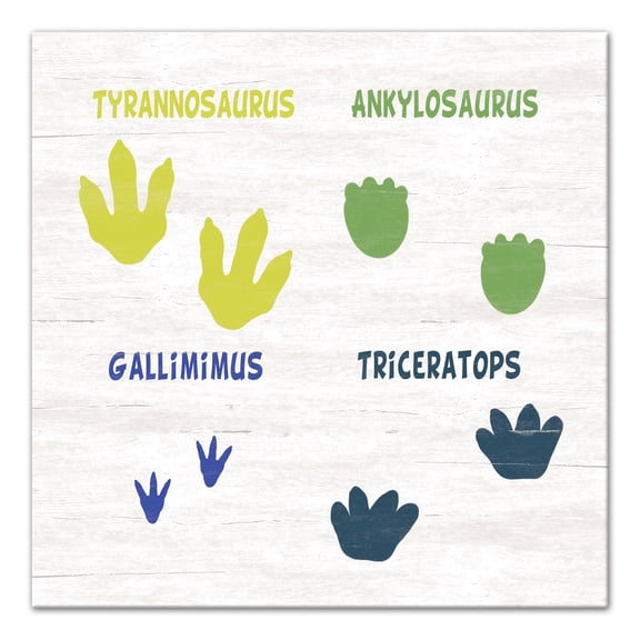 Creative Products Dinosaur Footprints 24x24 Canvas Wall Art