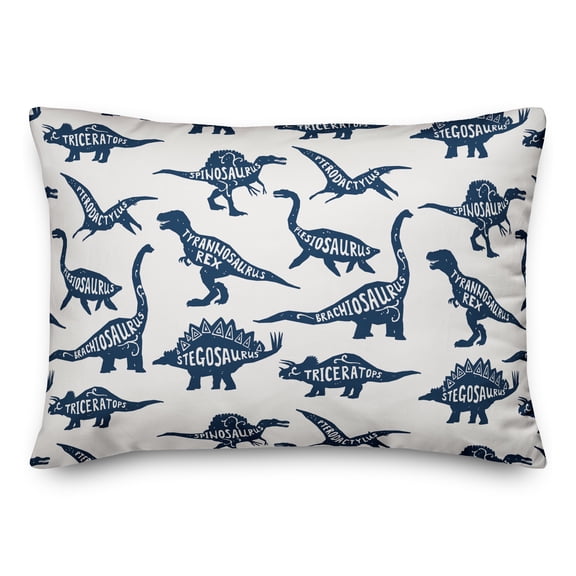 Creative Products Dinosaurs with Names Navy 14x20 Spun Poly Pillow