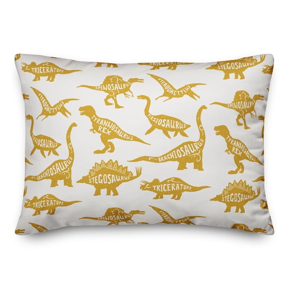 Creative Products Dinosaurs with Names Yellow 14x20 Spun Poly Pillow